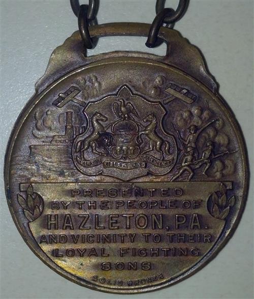 WWI Hazleton Service Medal Planchet Reverse 